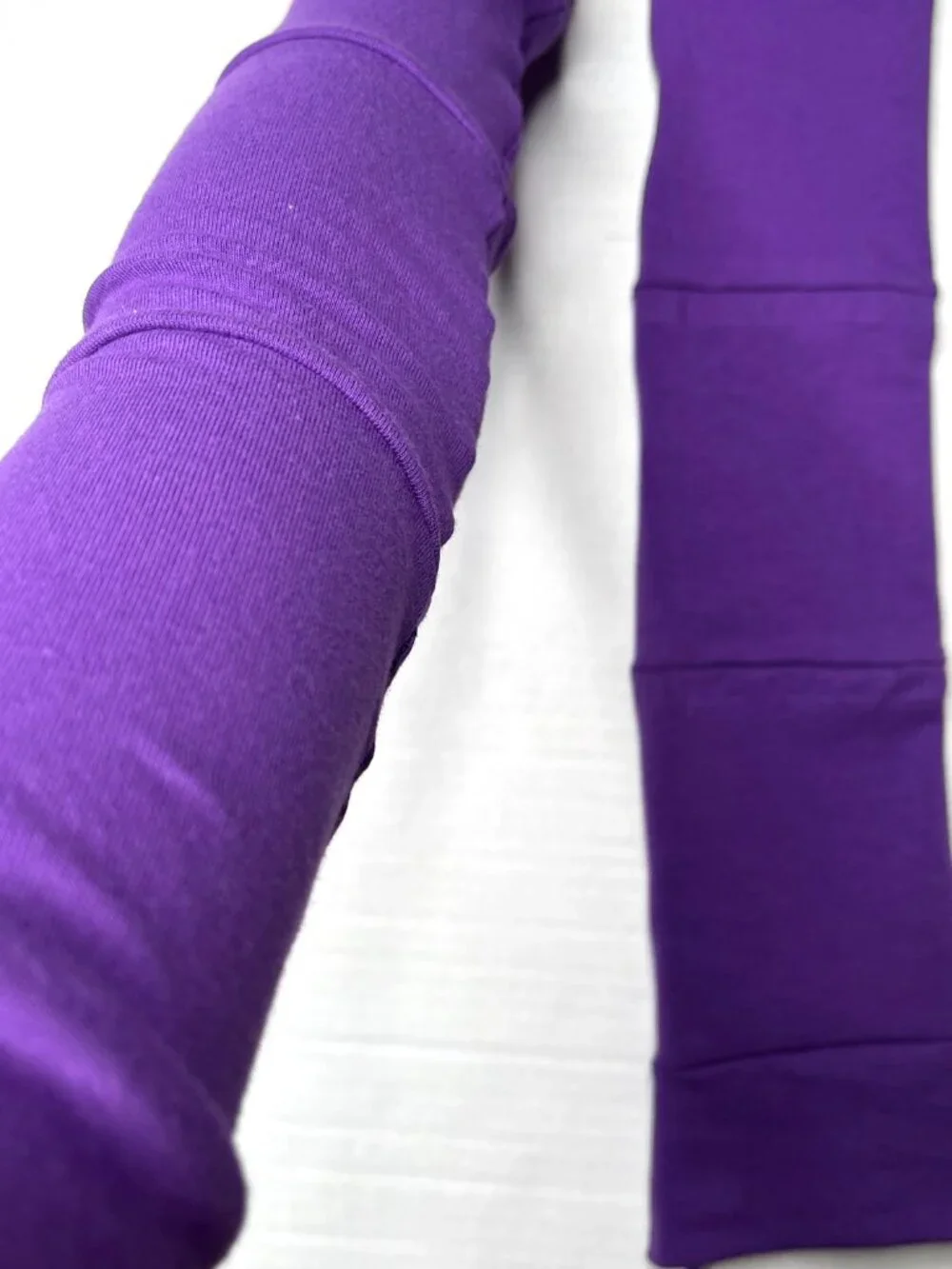 Long Striped Gloves Purple Hand Warmers Cotton Armwarmers Patchwork Sleeves Psy